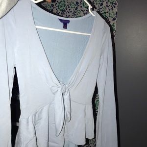 Aeropostale cropped blue shirt